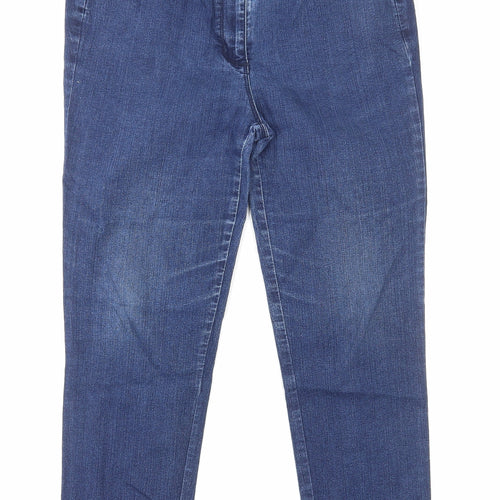 Preworn Womens Blue Cotton Skinny Jeans Size 14 Regular Zip