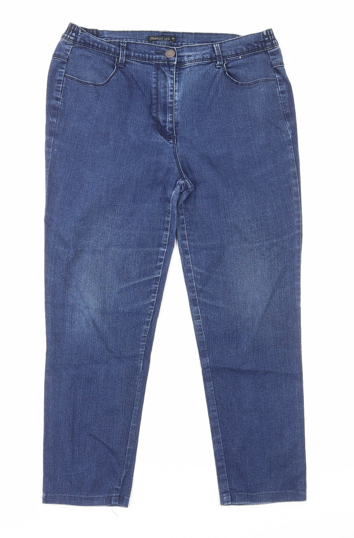 Preworn Womens Blue Cotton Skinny Jeans Size 14 Regular Zip