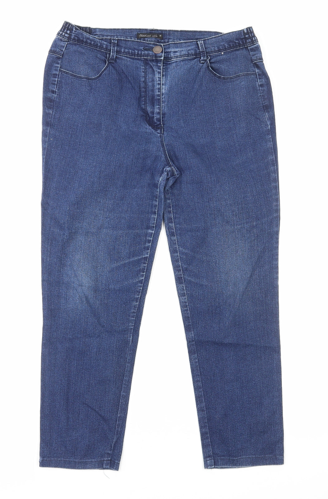 Preworn Womens Blue Cotton Skinny Jeans Size 14 Regular Zip