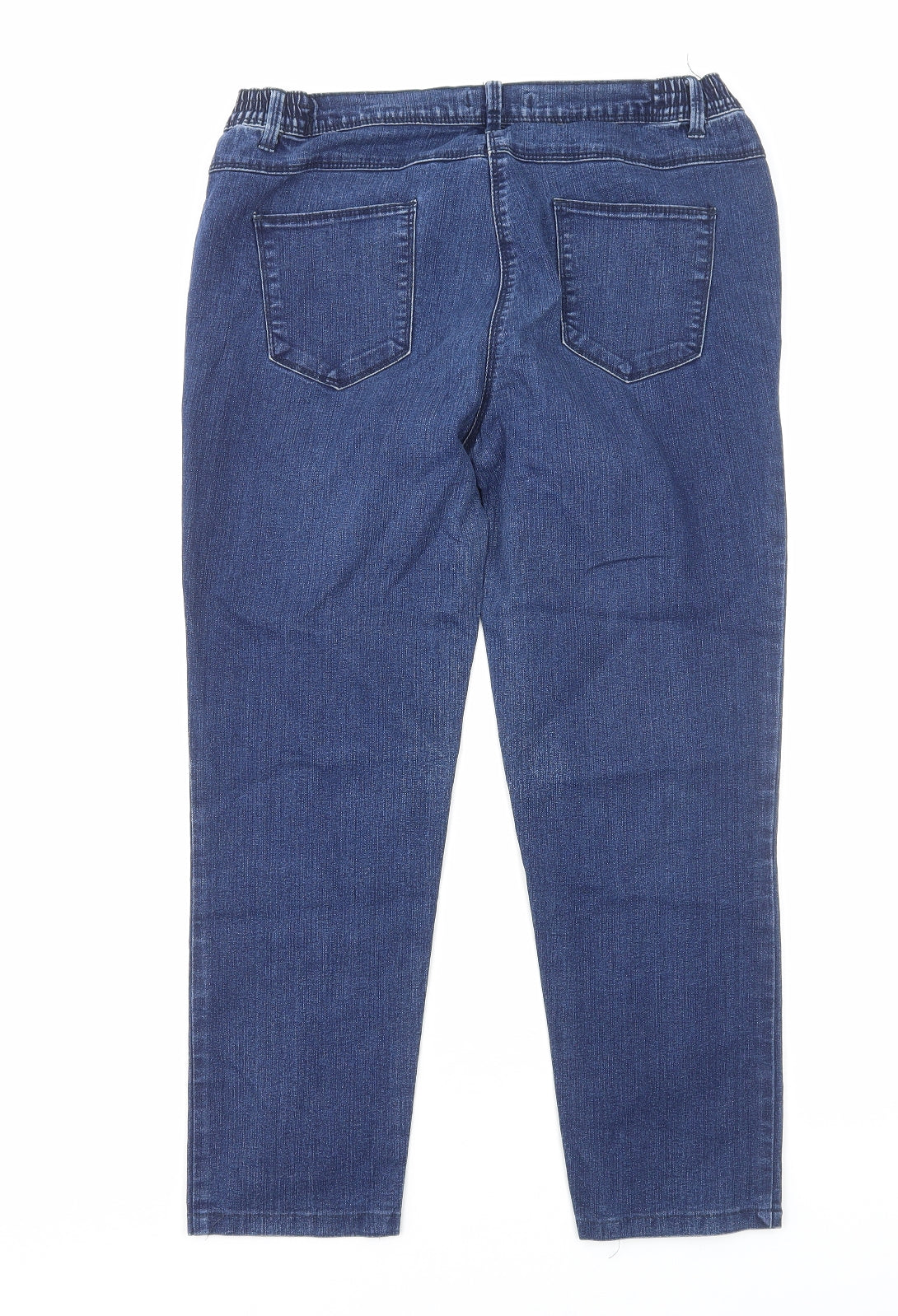 Preworn Womens Blue Cotton Skinny Jeans Size 14 Regular Zip