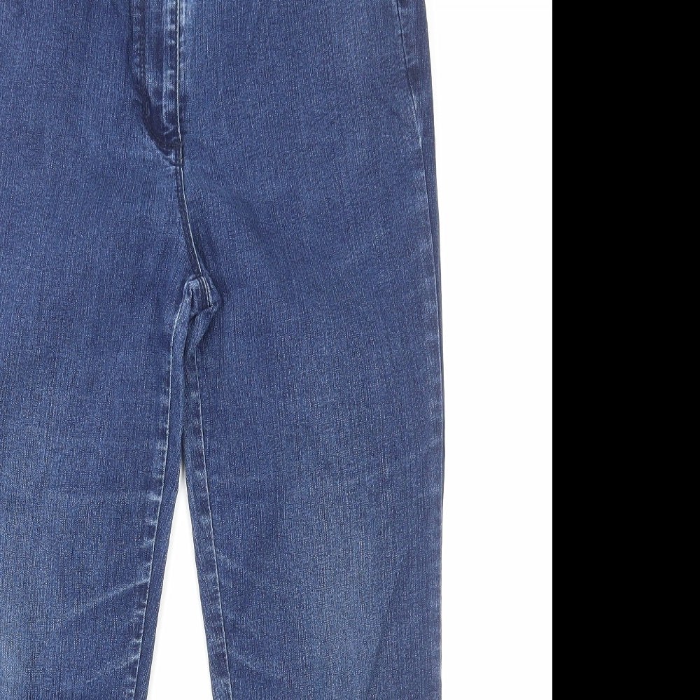 Preworn Womens Blue Cotton Skinny Jeans Size 14 Regular Zip
