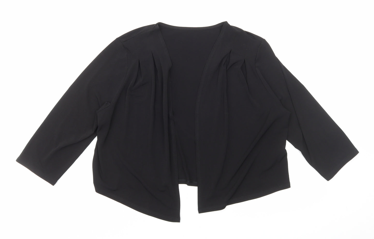 JD Williams Womens Black V-Neck Polyester Shrug Jumper Size 16