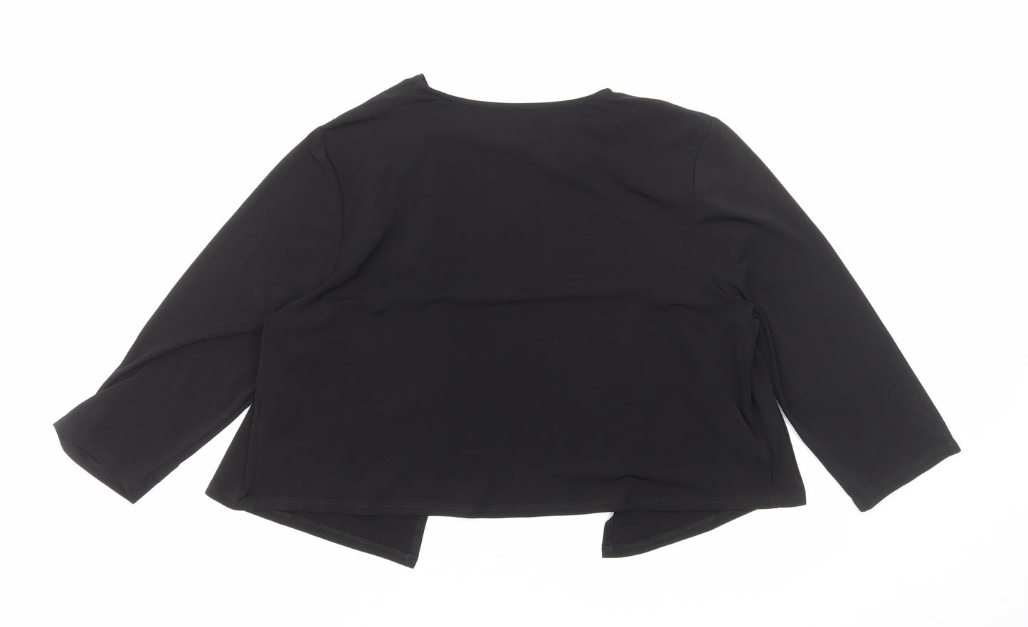 JD Williams Womens Black V-Neck Polyester Shrug Jumper Size 16