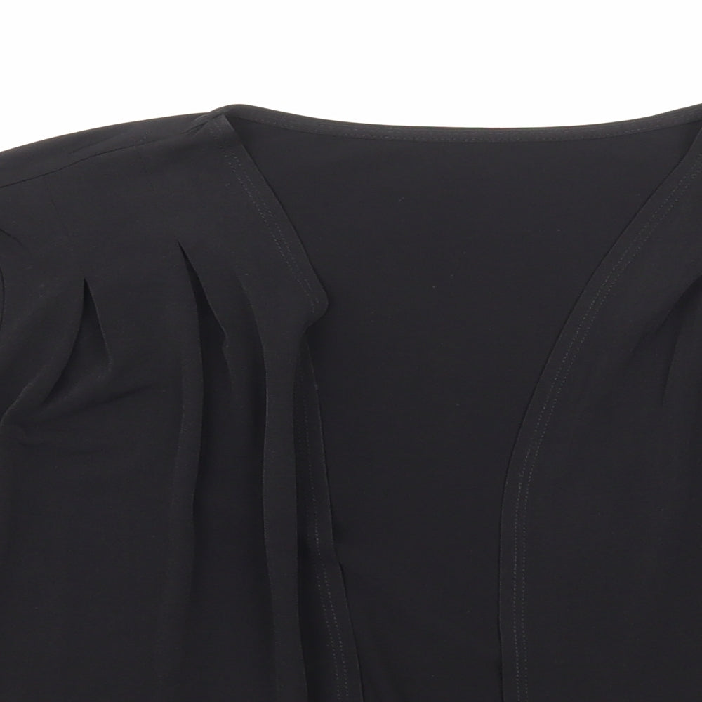 JD Williams Womens Black V-Neck Polyester Shrug Jumper Size 16