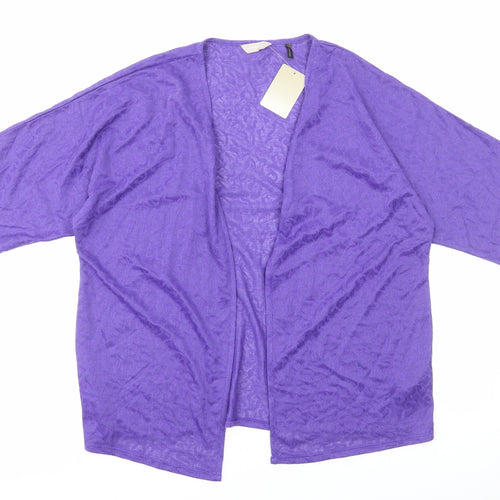 Anthology Womens Purple V-Neck Geometric Polyester Shrug Jumper Size 12