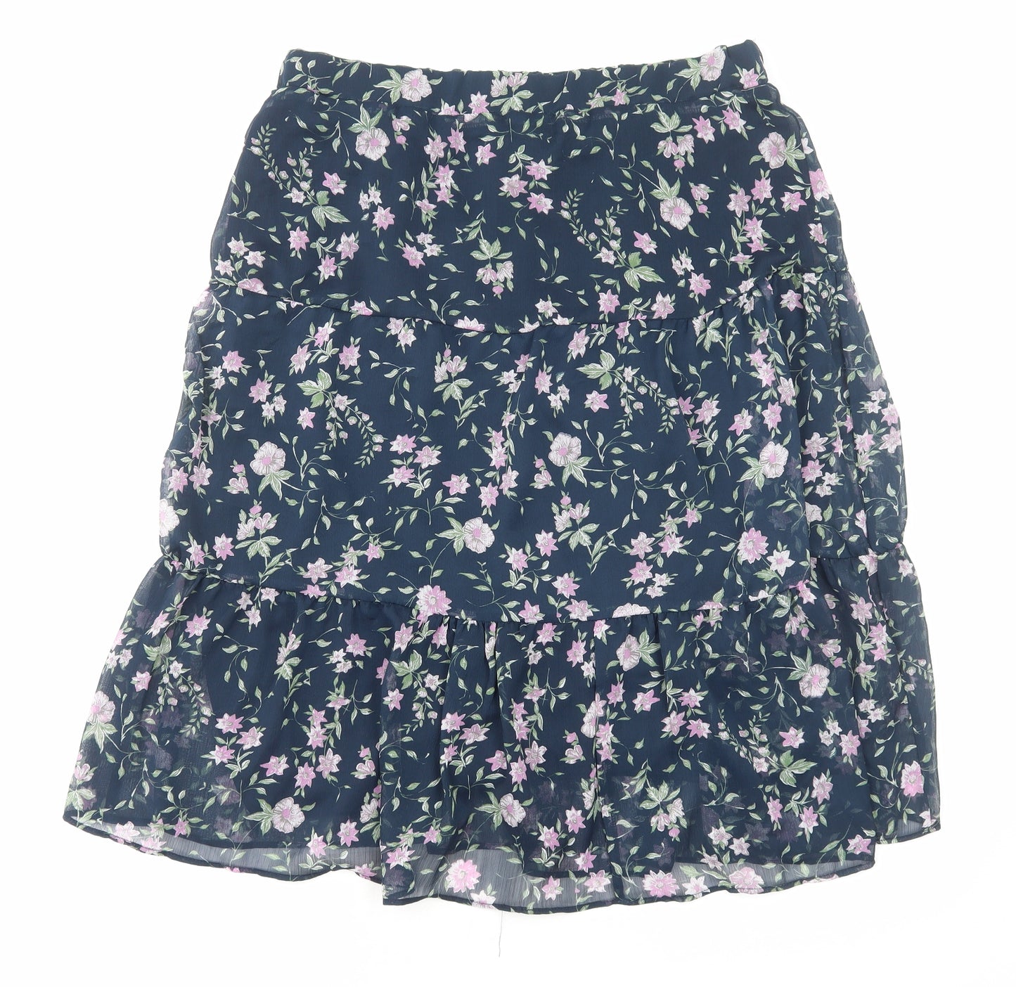 Bonmarché Womens Blue Floral Polyester Swing Skirt Size 16