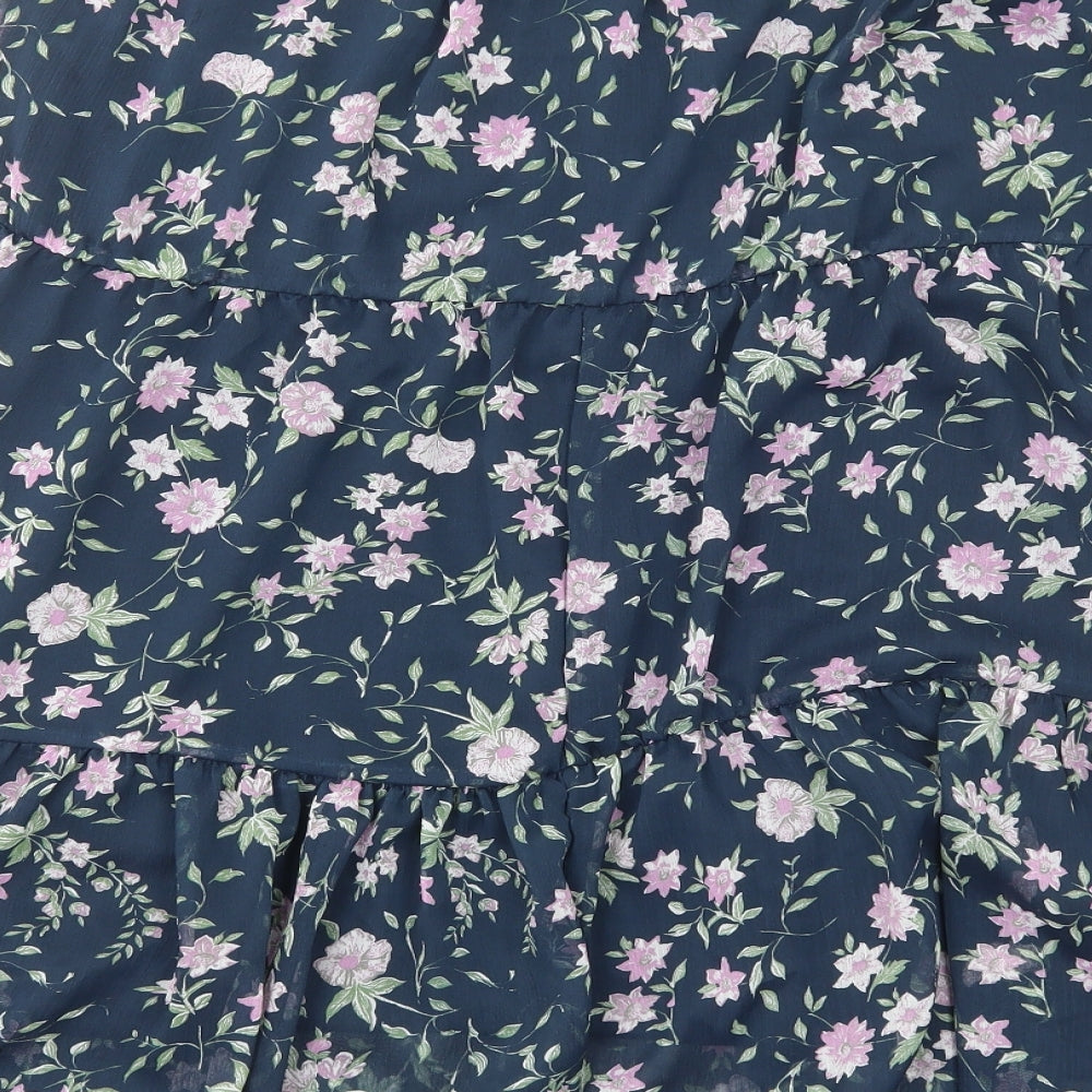 Bonmarché Womens Blue Floral Polyester Swing Skirt Size 16