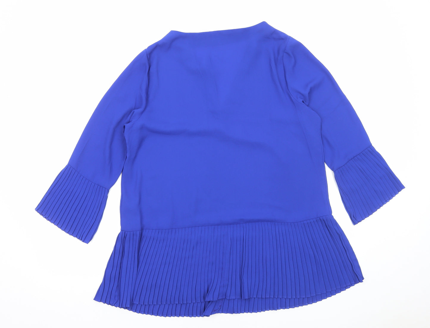 Capsule Womens Blue Polyester Basic Blouse Size 14 V-Neck