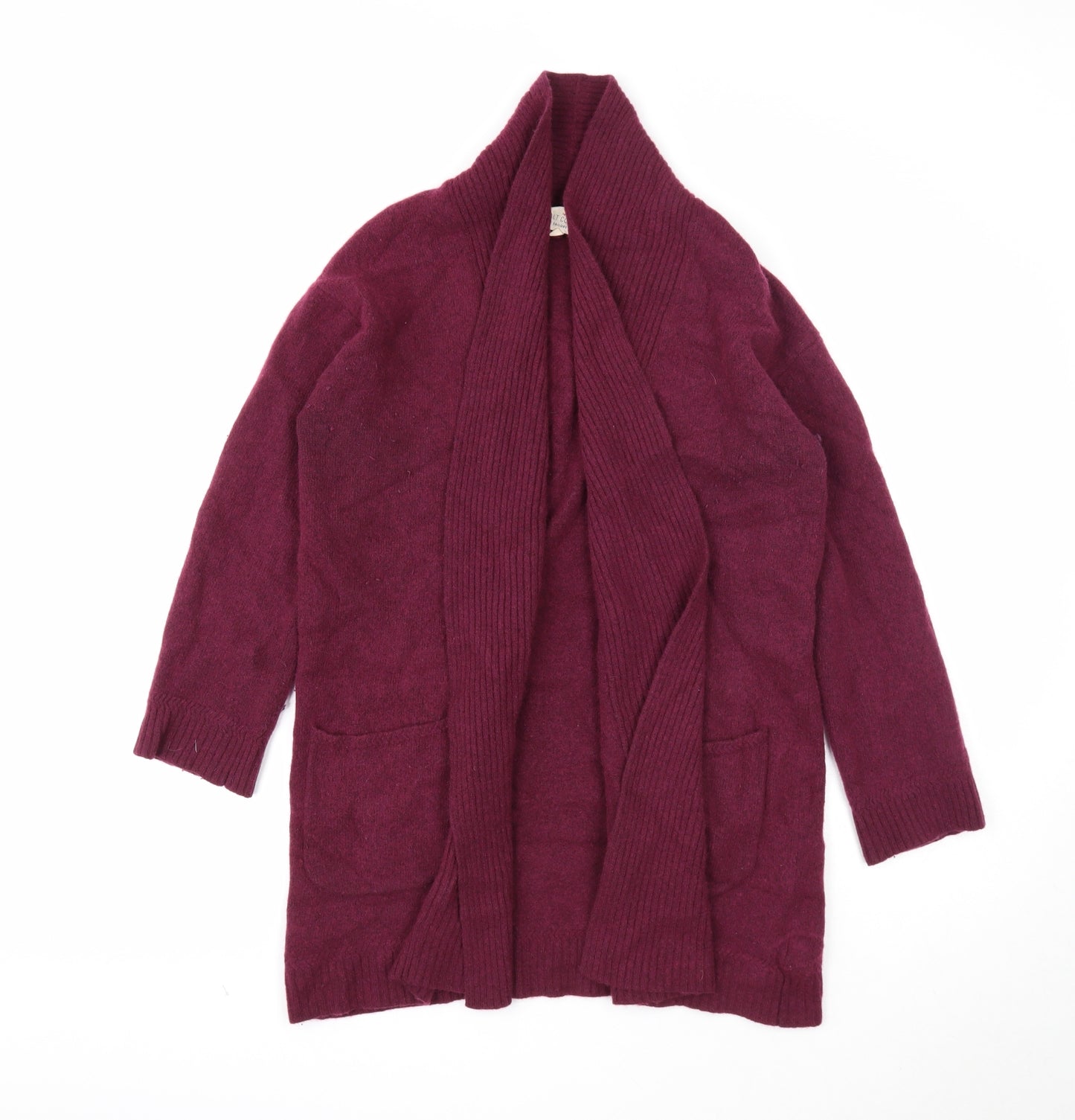 Seasalt Cornwall Womens Purple V-Neck Wool Cardigan Jumper Size 14