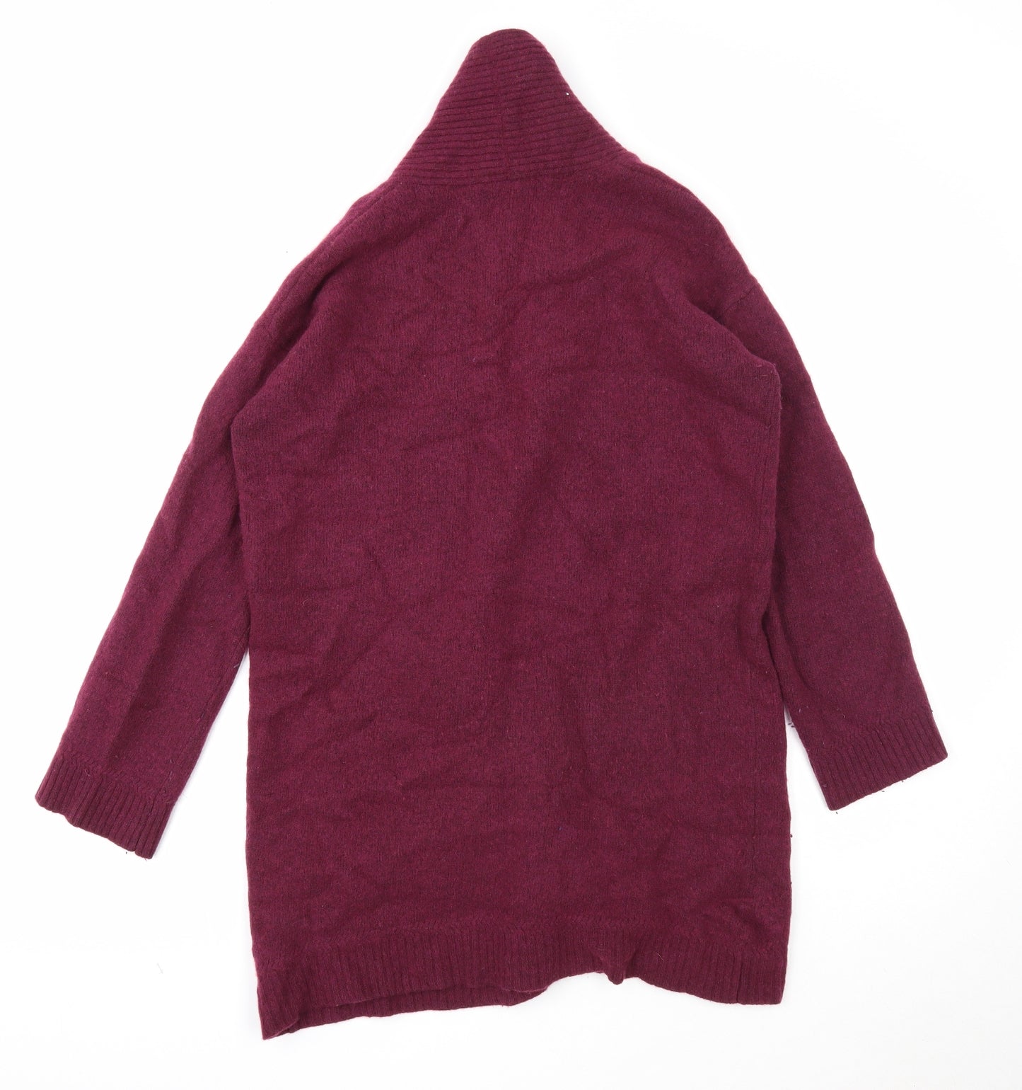 Seasalt Cornwall Womens Purple V-Neck Wool Cardigan Jumper Size 14
