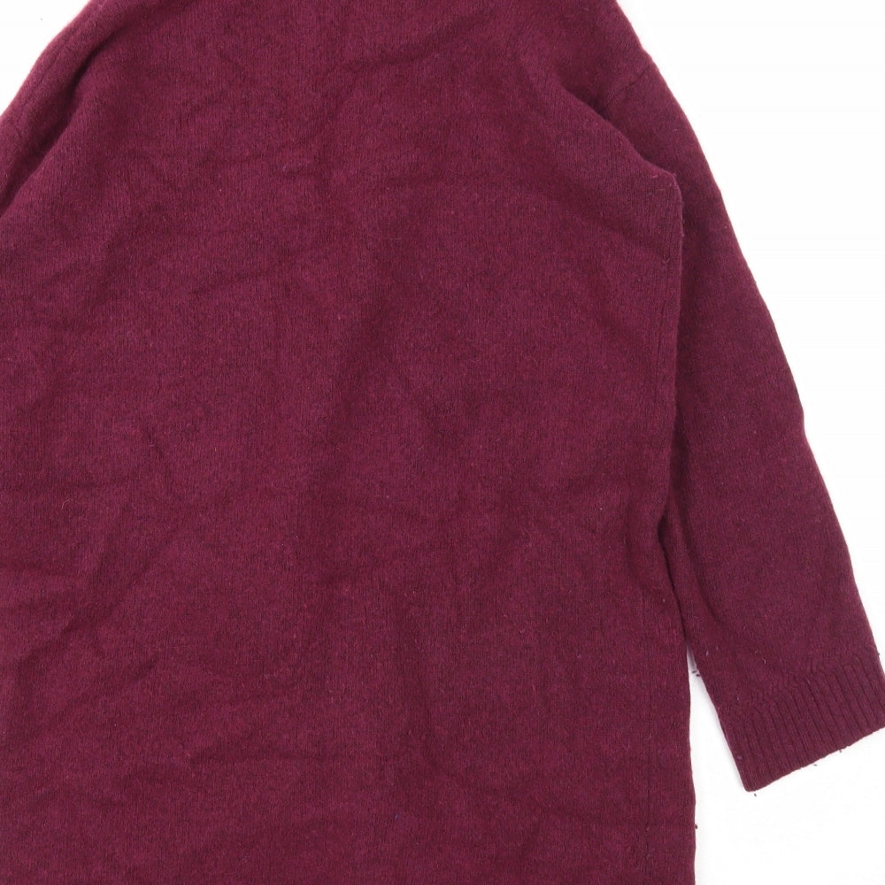 Seasalt Cornwall Womens Purple V-Neck Wool Cardigan Jumper Size 14