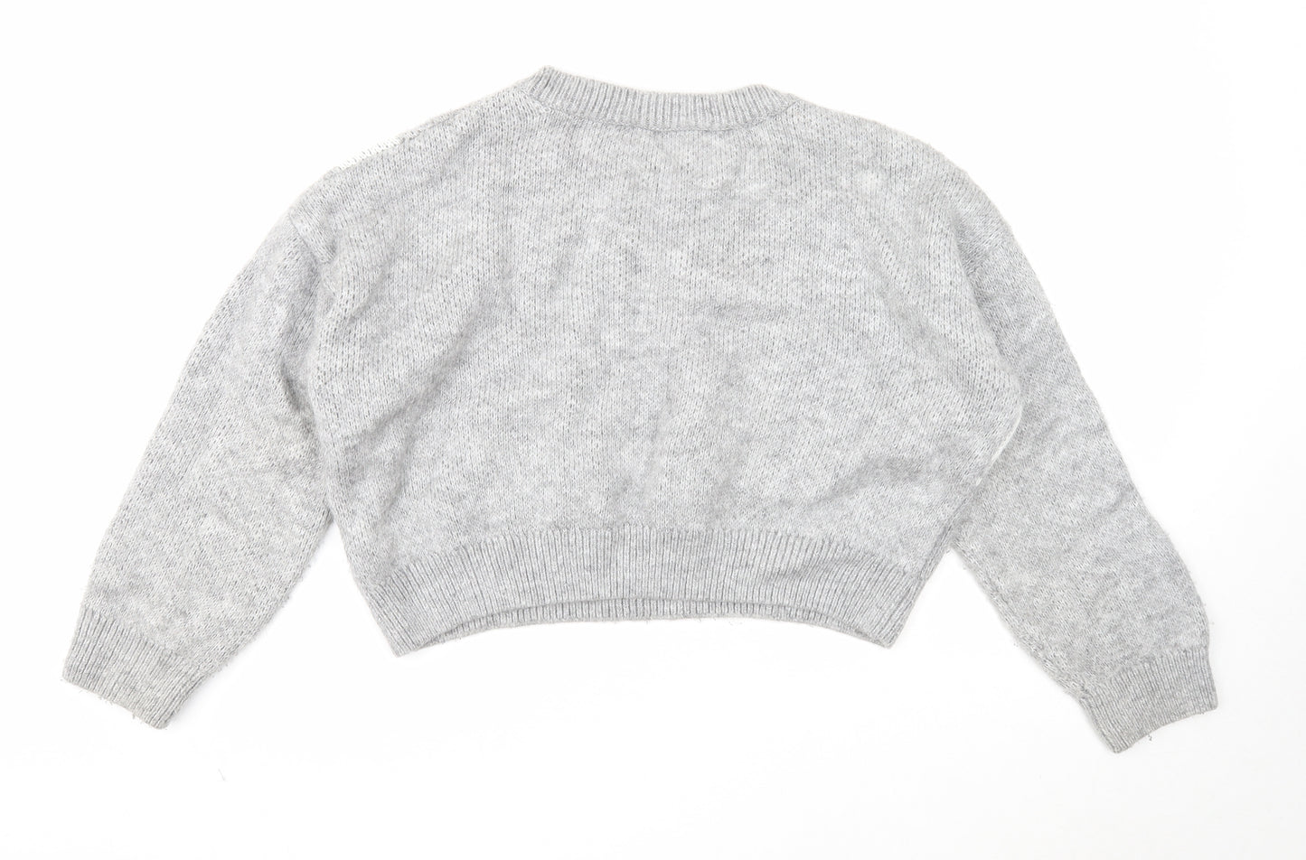 Primark Womens Grey Round Neck Argyle/Diamond Acrylic Pullover Jumper Size 10