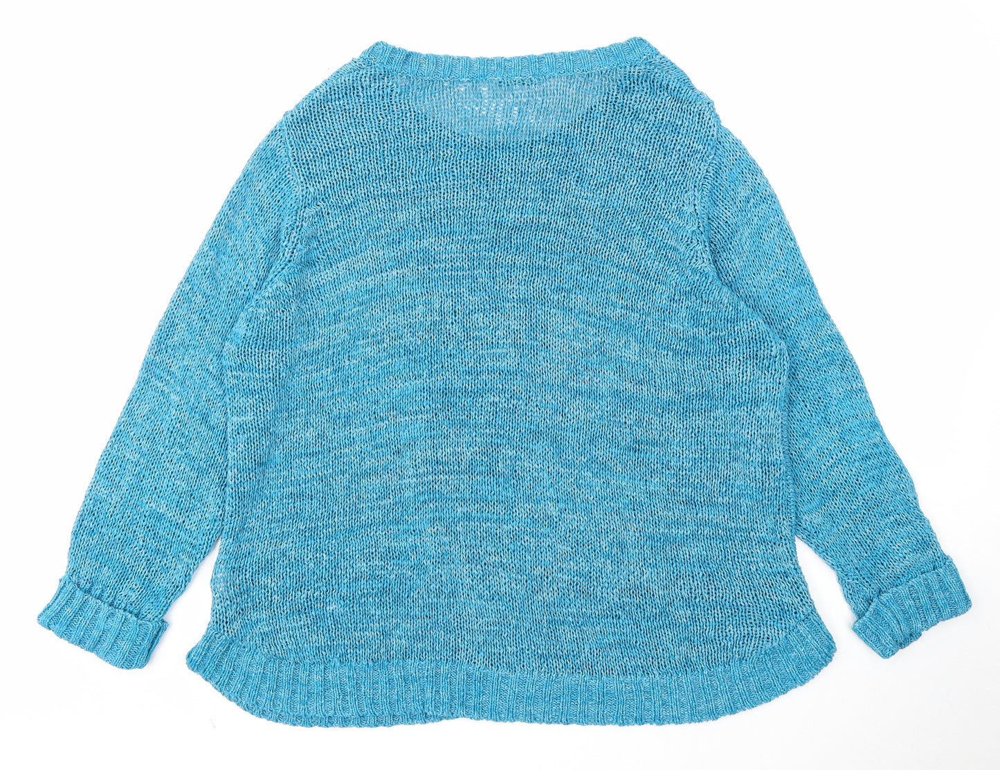 BHS Womens Blue Scoop Neck Acrylic Pullover Jumper Size 20
