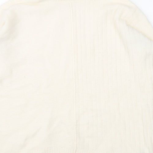 Miss Selfridge Womens White Roll Neck Acrylic Pullover Jumper Size 8
