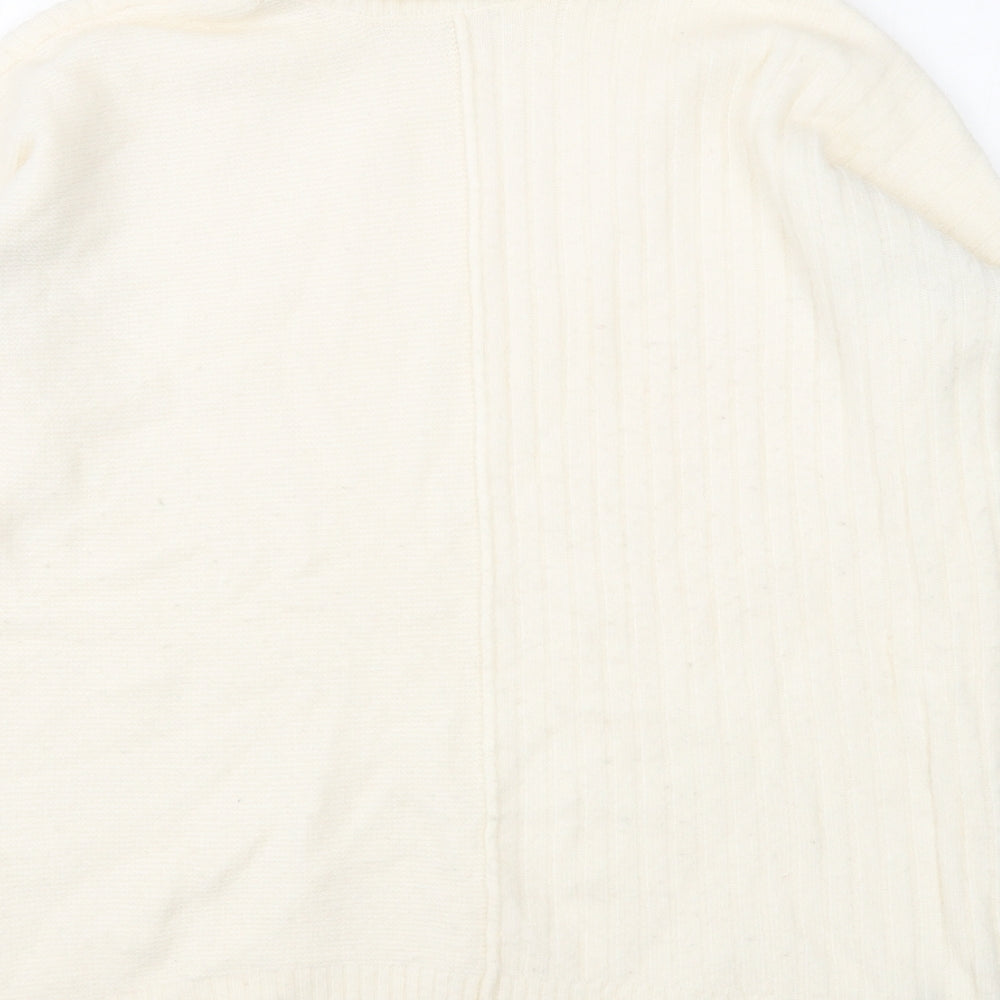 Miss Selfridge Womens White Roll Neck Acrylic Pullover Jumper Size 8