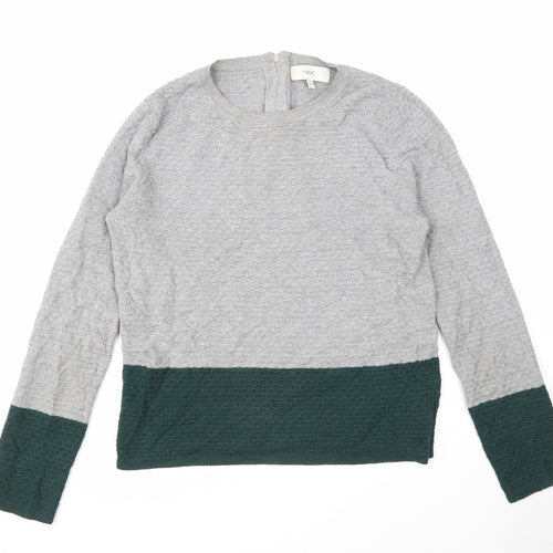 NEXT Womens Grey Round Neck Cotton Pullover Jumper Size 10