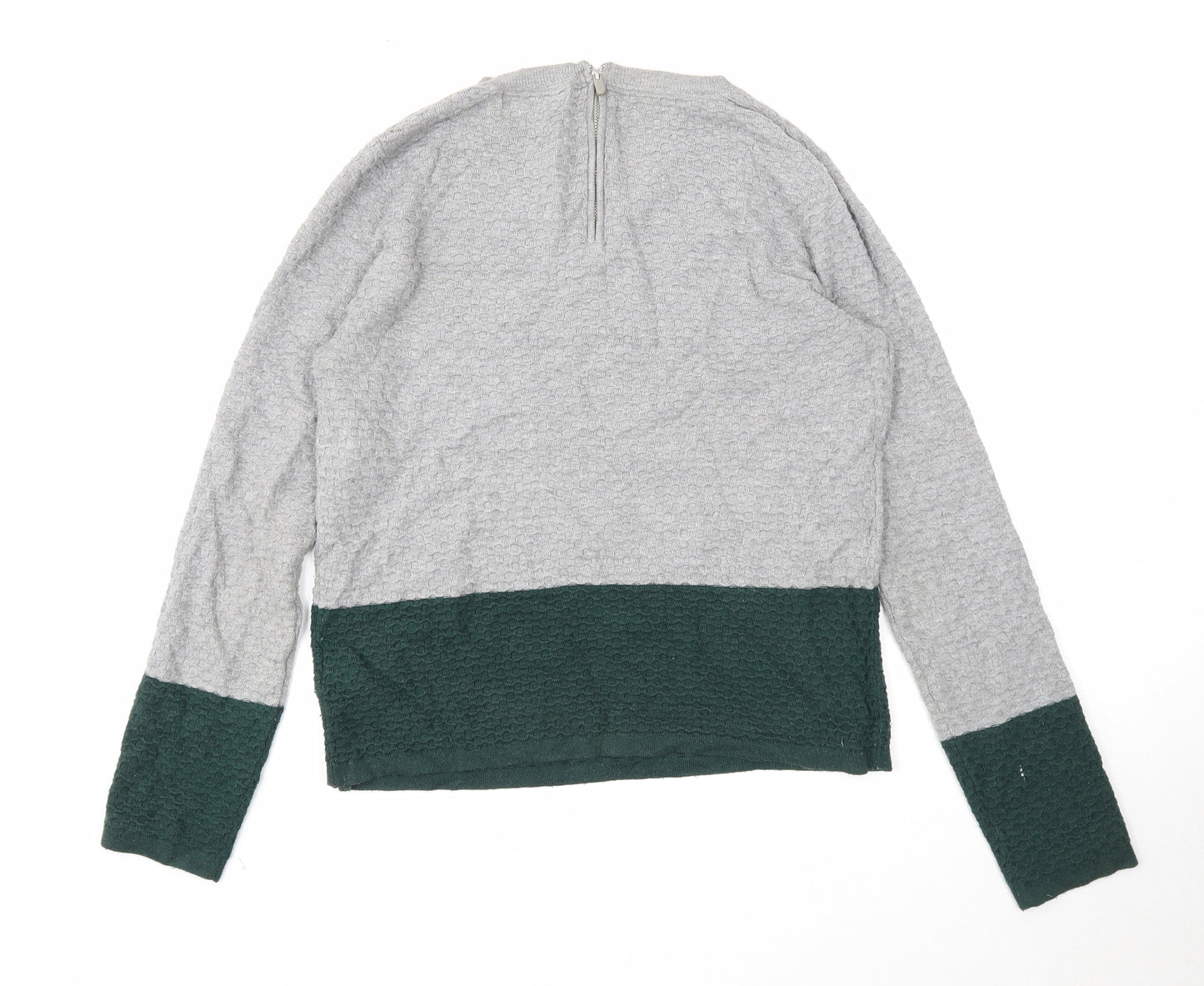 NEXT Womens Grey Round Neck Cotton Pullover Jumper Size 10