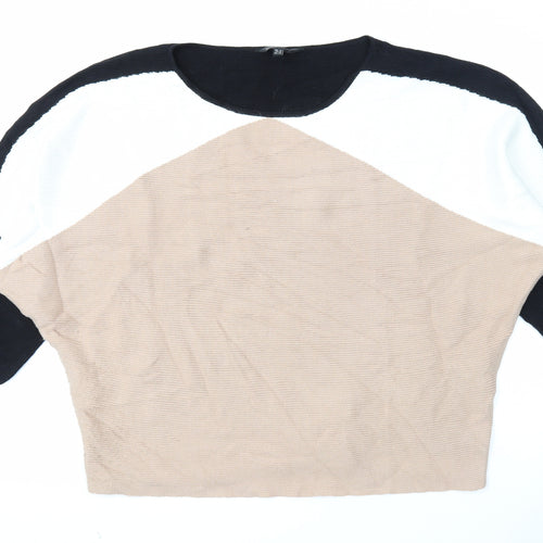 Friends Like These Womens Black Scoop Neck Viscose Pullover Jumper Size 18 - Colourblock Batwing