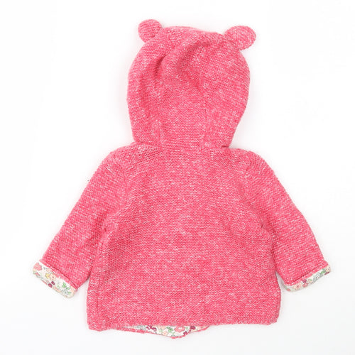 TU Girls Pink Cotton Cardigan Jumper Size 0-3 Months Button