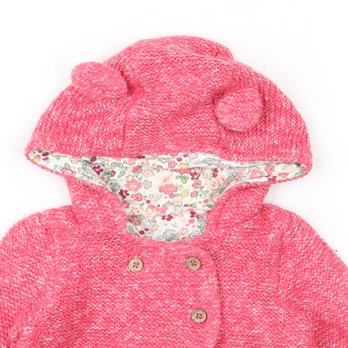 TU Girls Pink Cotton Cardigan Jumper Size 0-3 Months Button