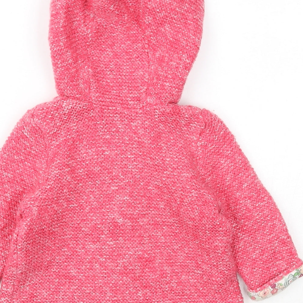 TU Girls Pink Cotton Cardigan Jumper Size 0-3 Months Button