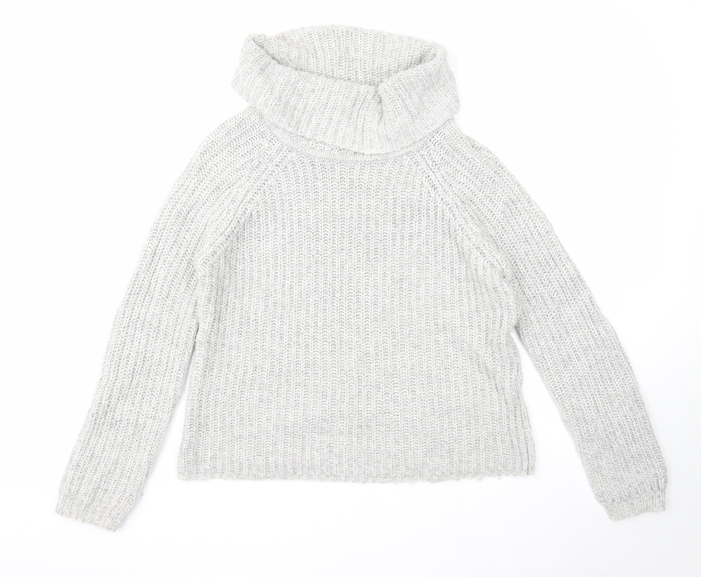Amara Womens Grey Roll Neck Acrylic Pullover Jumper Size 12