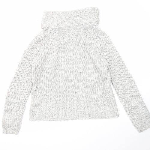 Amara Womens Grey Roll Neck Acrylic Pullover Jumper Size 12
