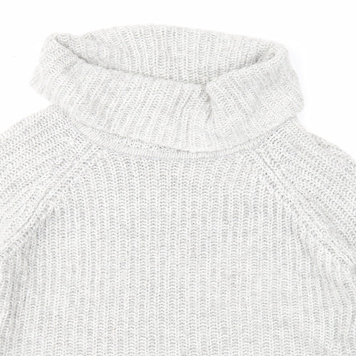 Amara Womens Grey Roll Neck Acrylic Pullover Jumper Size 12