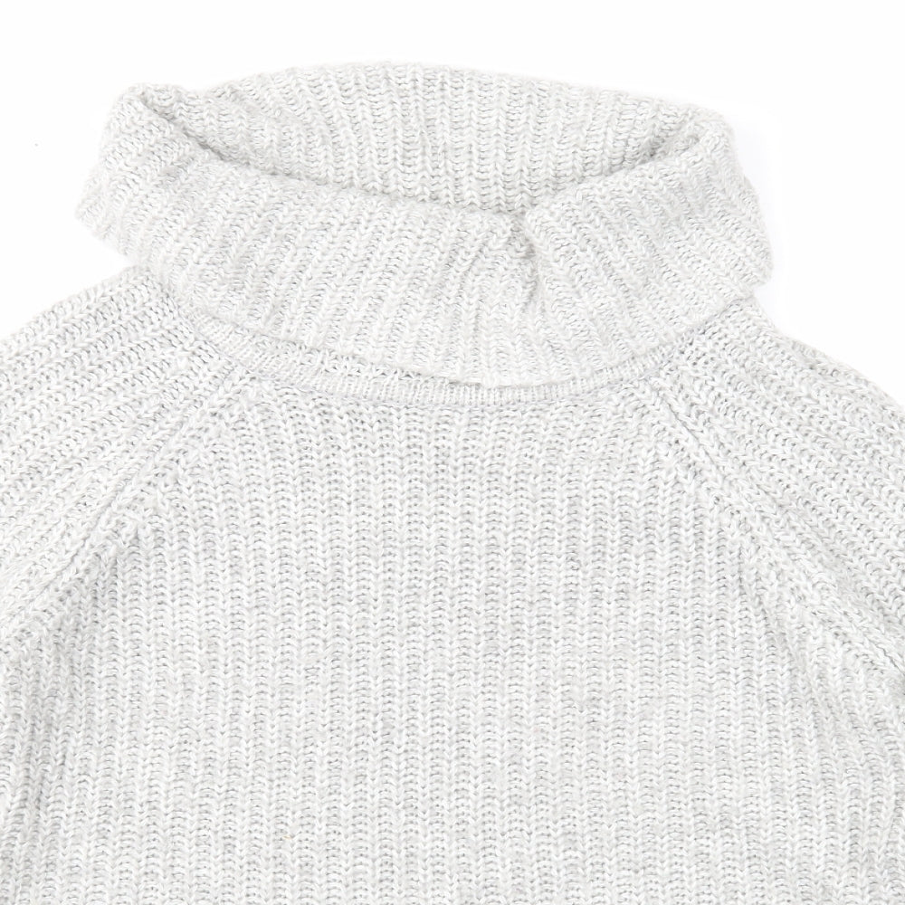 Amara Womens Grey Roll Neck Acrylic Pullover Jumper Size 12
