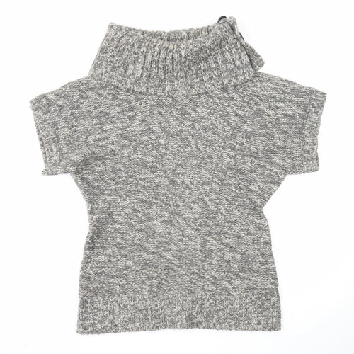 Like love Womens Grey Roll Neck Acrylic Pullover Jumper Size M