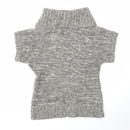 Like love Womens Grey Roll Neck Acrylic Pullover Jumper Size M