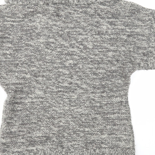 Like love Womens Grey Roll Neck Acrylic Pullover Jumper Size M