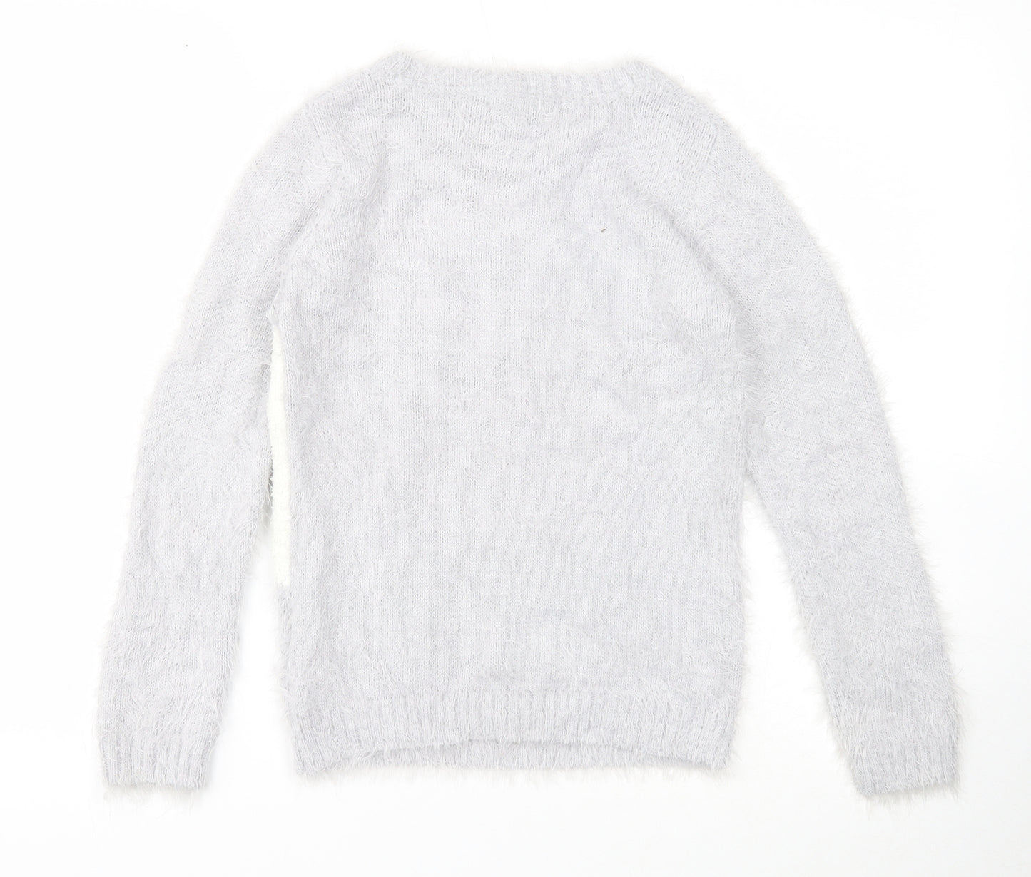 Primark Girls Grey Round Neck Polyamide Pullover Jumper Size 9-10 Years Pullover - Unicorn