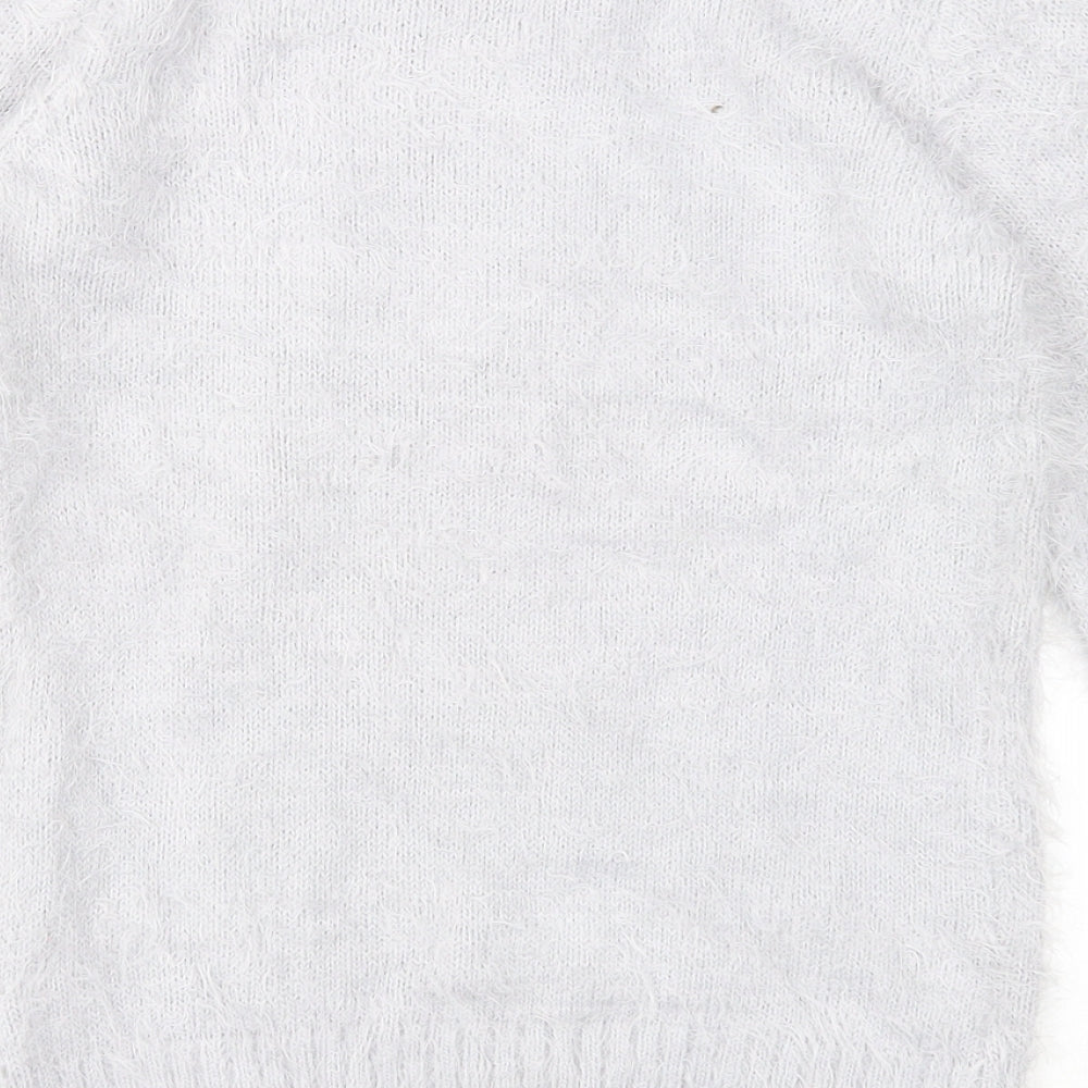 Primark Girls Grey Round Neck Polyamide Pullover Jumper Size 9-10 Years Pullover - Unicorn