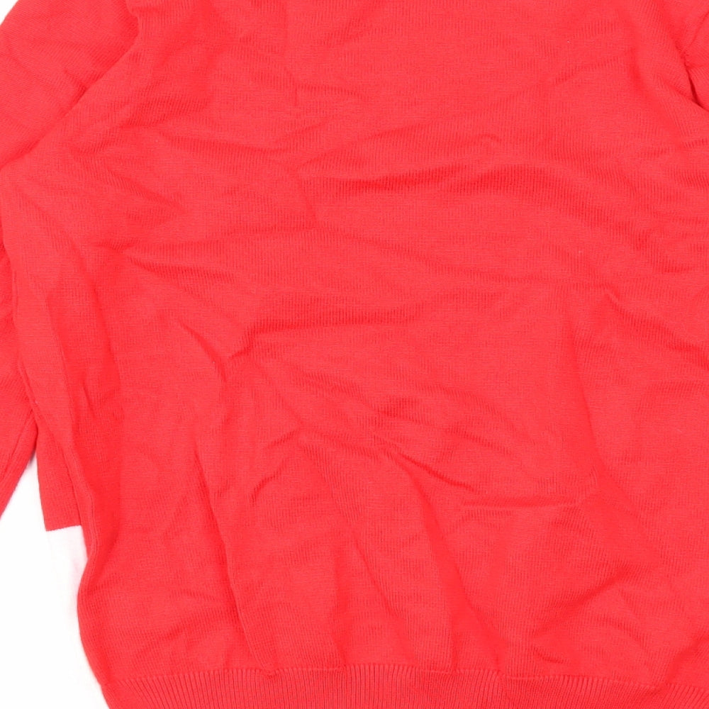 Society Eight Womens Red Scoop Neck Viscose Pullover Jumper Size S - Christmas Elf