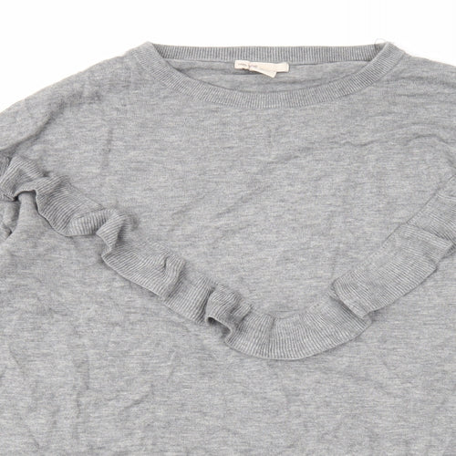 H&M Womens Grey Round Neck Polyamide Pullover Jumper Size XS