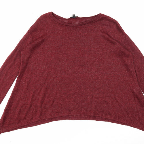 River Island Womens Purple Round Neck Polyester Pullover Jumper Size 8