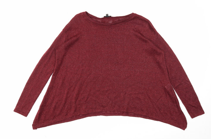 River Island Womens Purple Round Neck Polyester Pullover Jumper Size 8