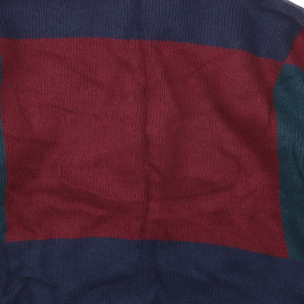 Linea Womens Blue High Neck Cotton Cardigan Jumper Size S