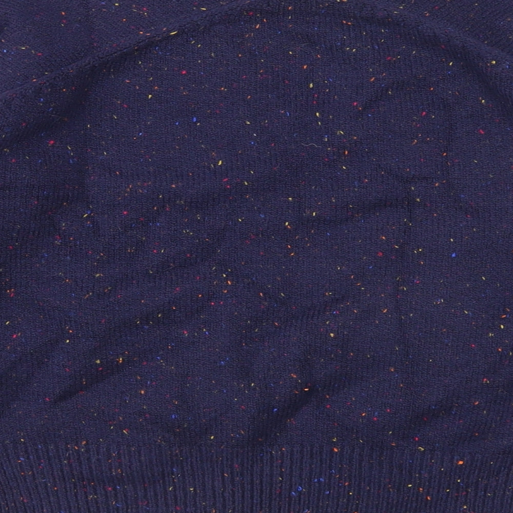 NEXT Womens Blue V-Neck Cotton Pullover Jumper Size S