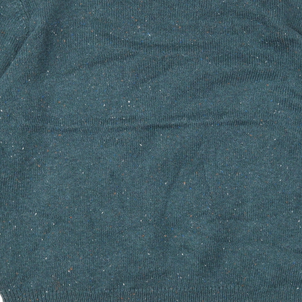 George Mens Green Round Neck Acrylic Pullover Jumper Size M Long Sleeve