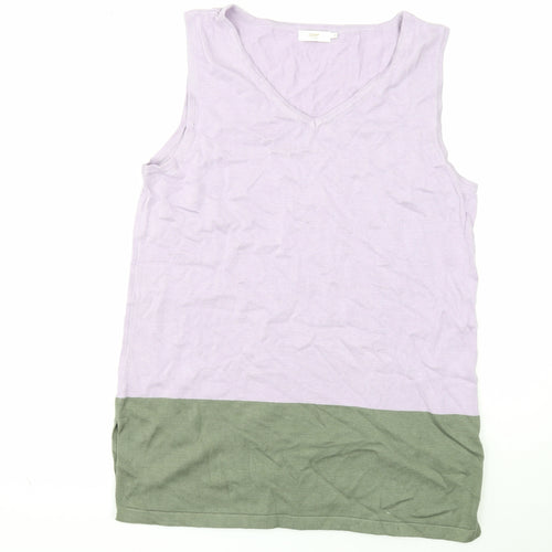 Cotton Traders Womens Multicoloured Viscose Basic Tank Size 14 V-Neck