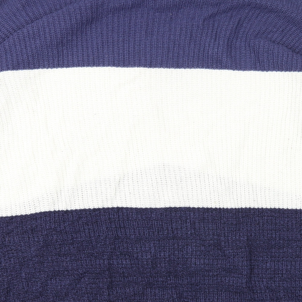 Love Yours Womens Blue Round Neck Acrylic Pullover Jumper Size 20