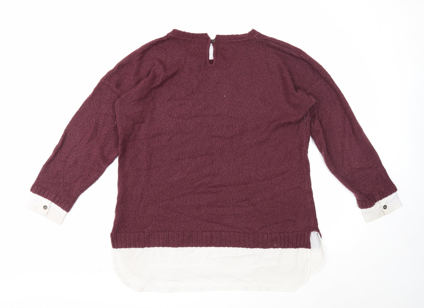 Peacocks Womens Pink Round Neck Cotton Pullover Jumper Size XL