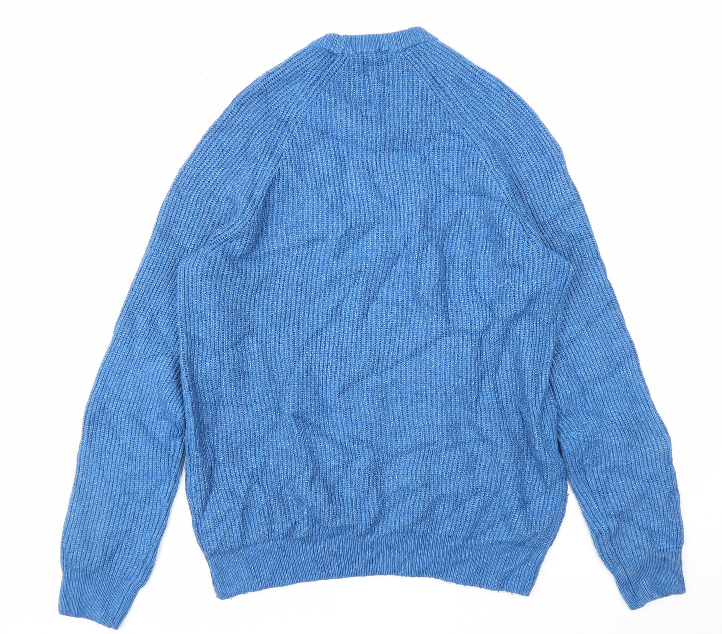 Marks and Spencer Mens Blue Round Neck Polyamide Pullover Jumper Size M Long Sleeve
