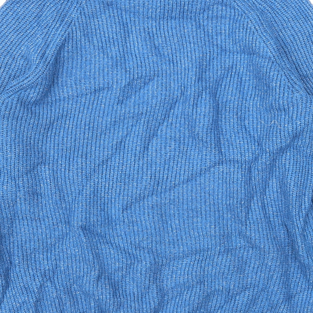 Marks and Spencer Mens Blue Round Neck Polyamide Pullover Jumper Size M Long Sleeve