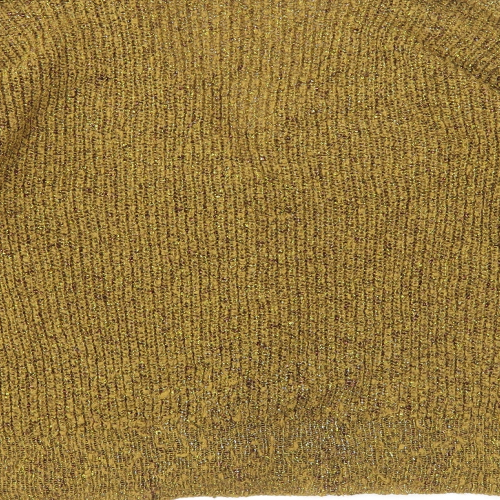 Kiabi Womens Yellow V-Neck Acrylic Cardigan Jumper Size S