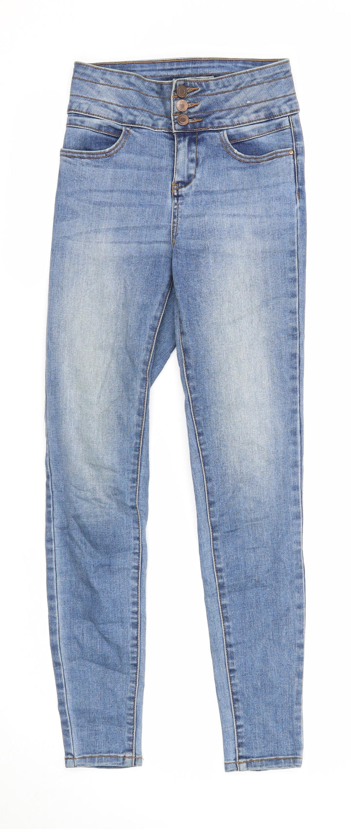 Denim & Co. Womens Blue Cotton Skinny Jeans Size 6 Regular Zip
