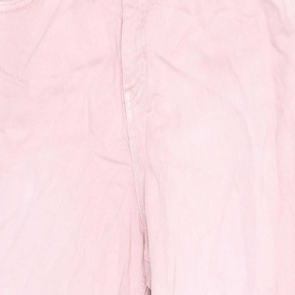 Marks and Spencer Womens Pink Cotton Skinny Jeans Size 20 Regular Zip