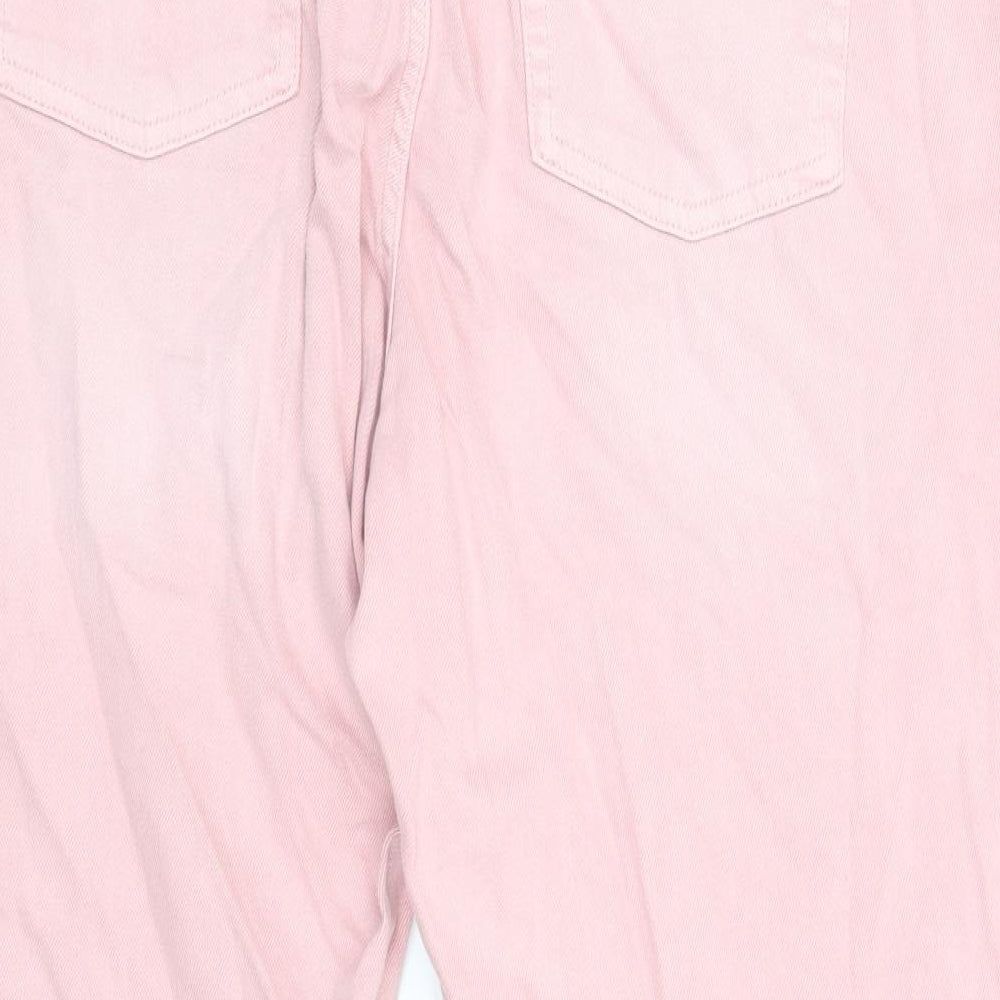 Marks and Spencer Womens Pink Cotton Skinny Jeans Size 20 Regular Zip